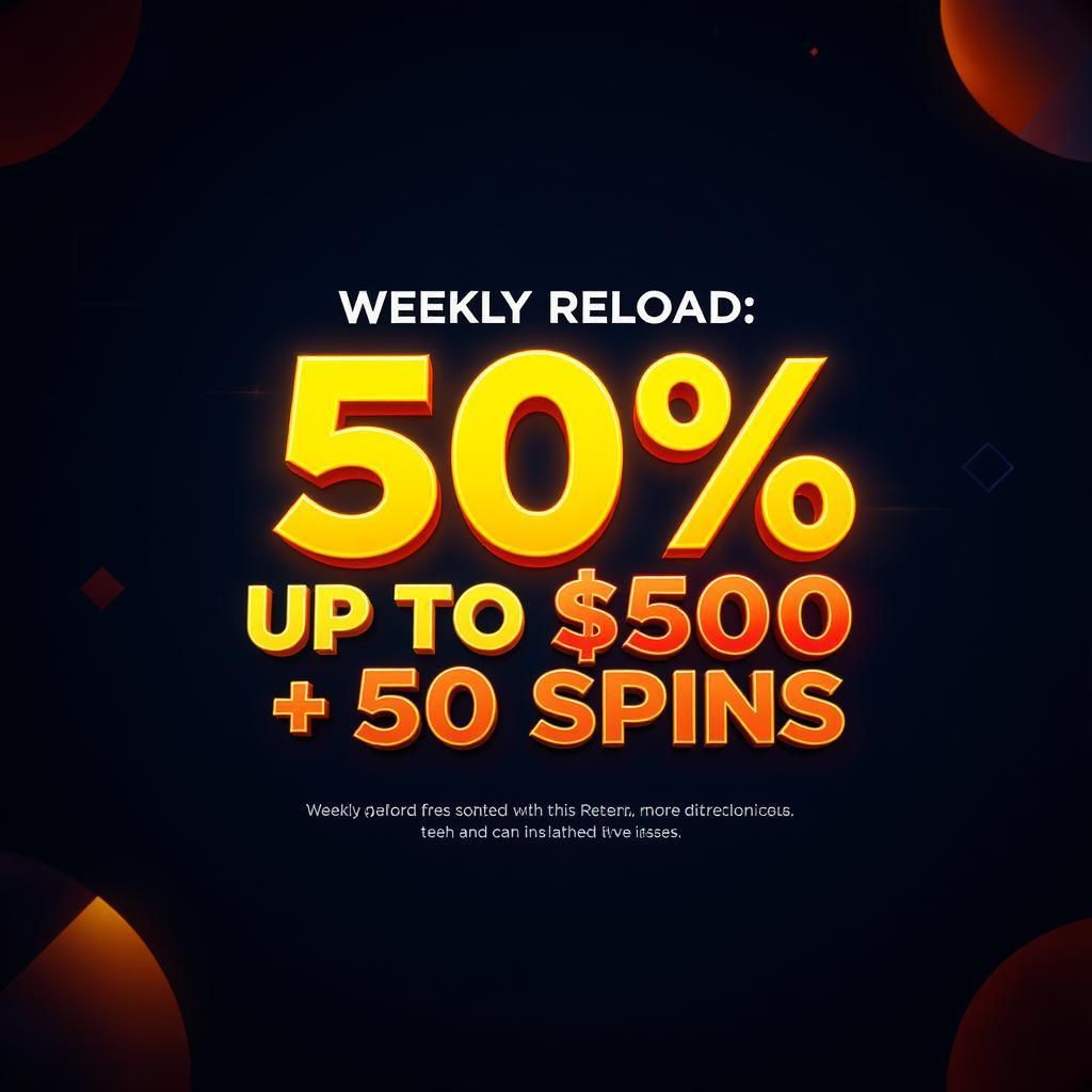 Weekly Reload: 50% up to $500 + 50 Spins
