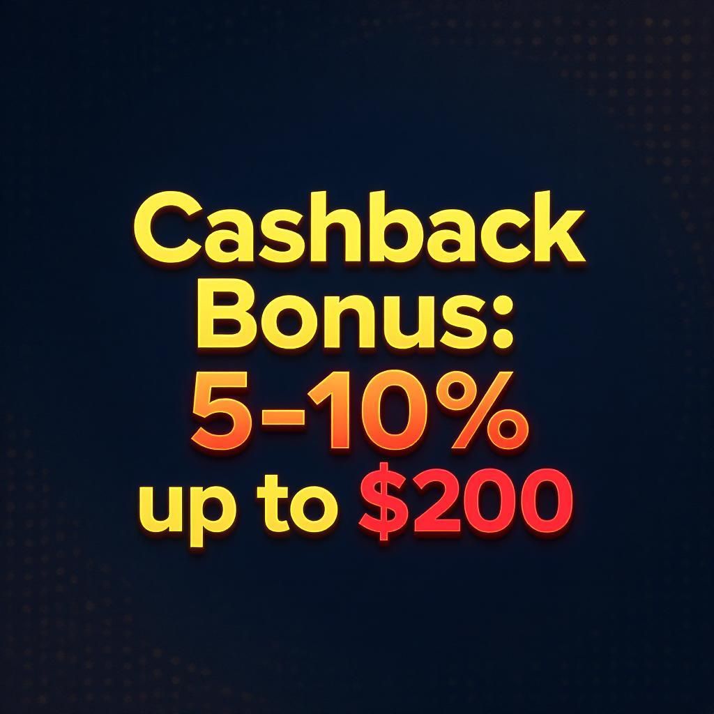 Cashback Bonus: 5-10% up to $200